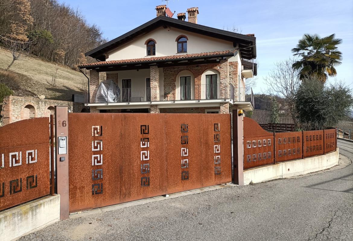 Cancello lamiera corten con motivo 2