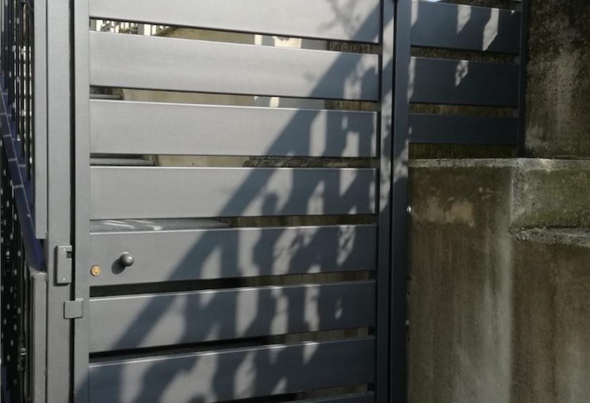 Portina pedonale a doghe antracite 2