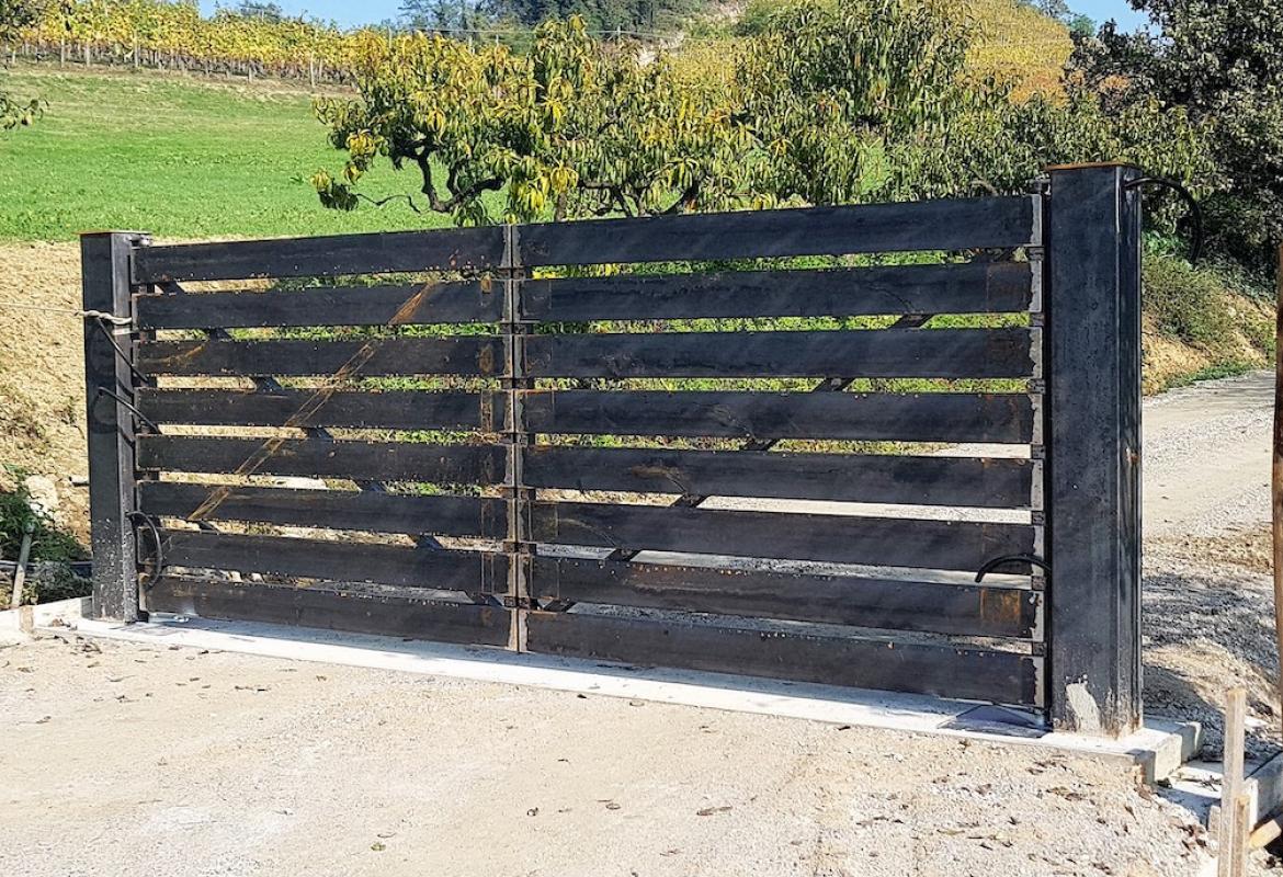 Cancello in lamiera corten 5