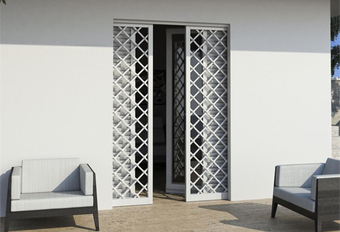 inferiata a scomparsa due ante bianca